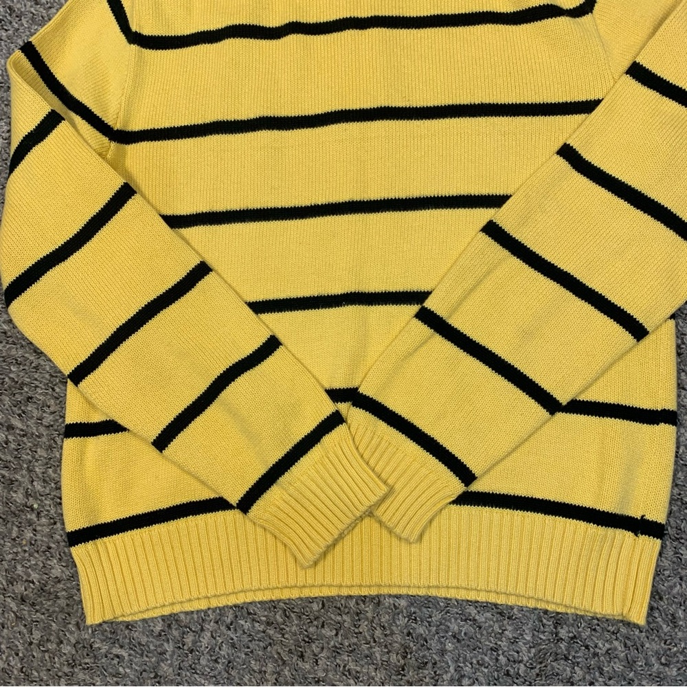 Polo Ralph Lauren VTG Quarter Zip Pullover Striped Cotton Sweater - Picture 13 of 13
